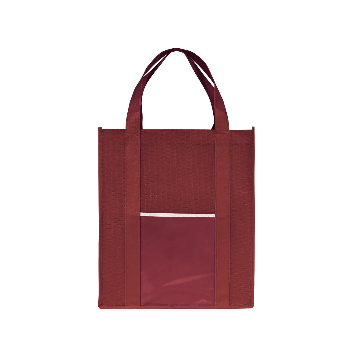 Large Shopping Tote with Wave Pattern & Metallic Imprint