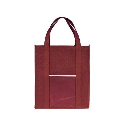 Large Shopping Tote with Wave Pattern & Metallic Imprint