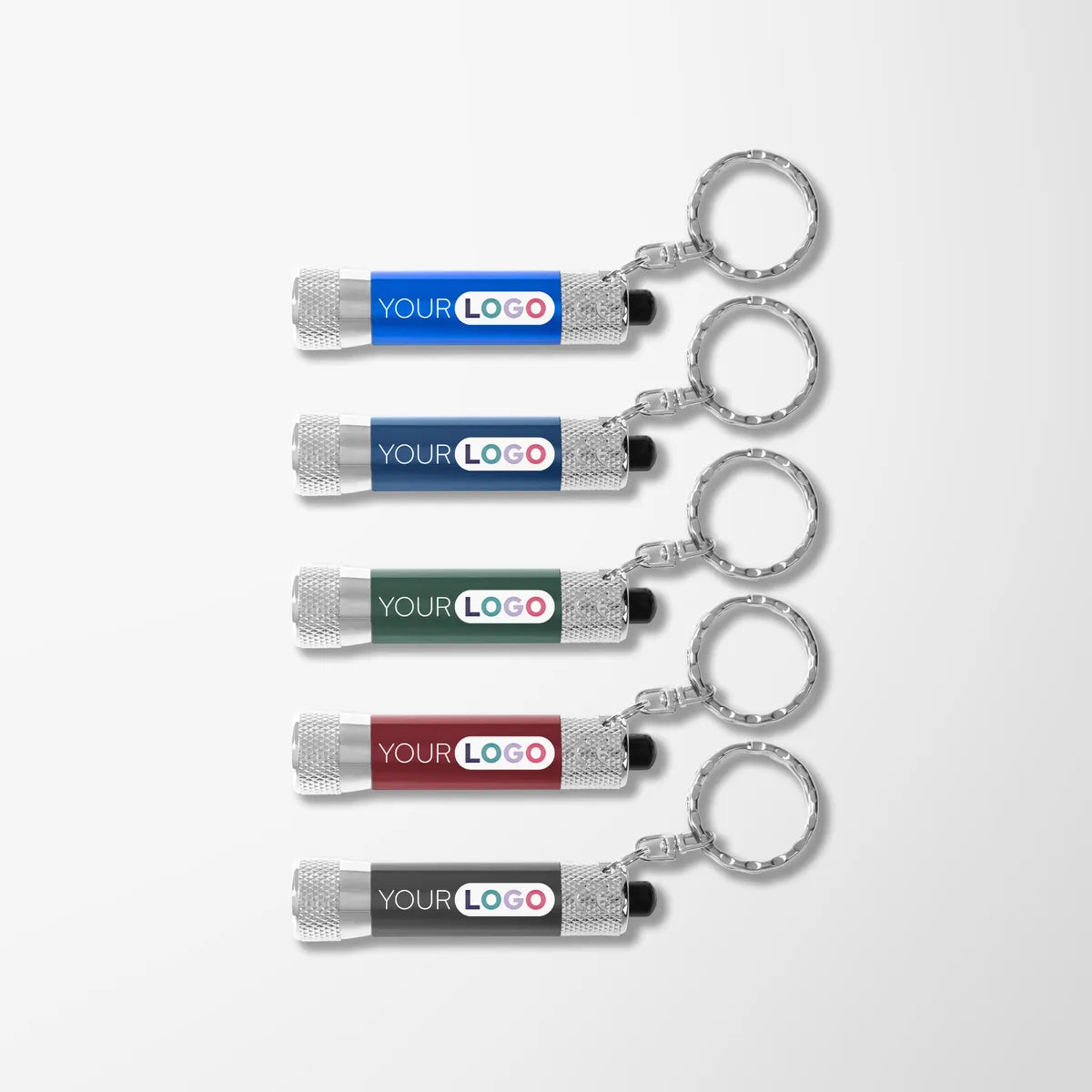 LED Flashlight Key Chain with Color Imprint