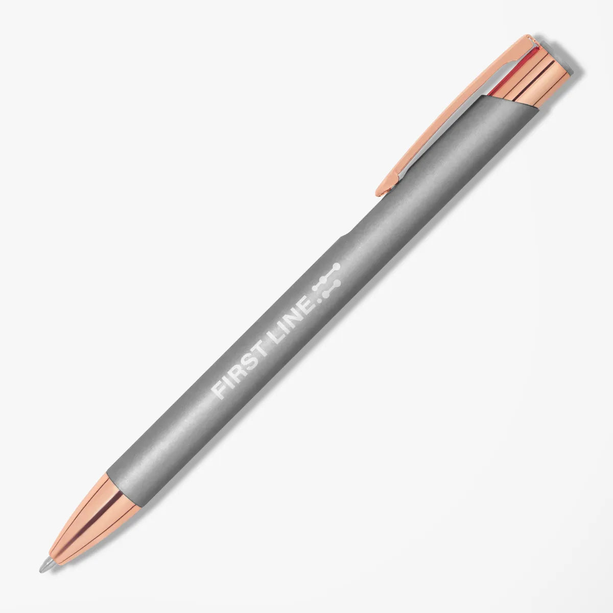Engraved Soft Touch Paragon Pen with Rose Gold Trim