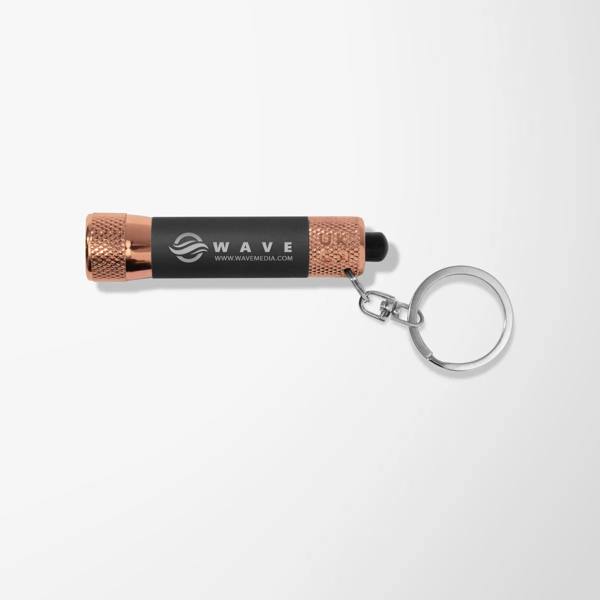 Mineral Soft Touch 3 LED Flashlight Keychain with Rose Gold Trim