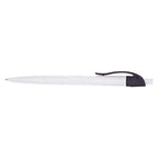 White Reggie Pen with Colored Trim and Wavy Clip