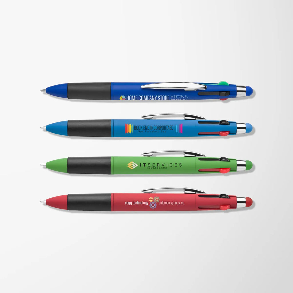Britebrand™ Soft Touch Lucina 4-Ink Stylus Pen