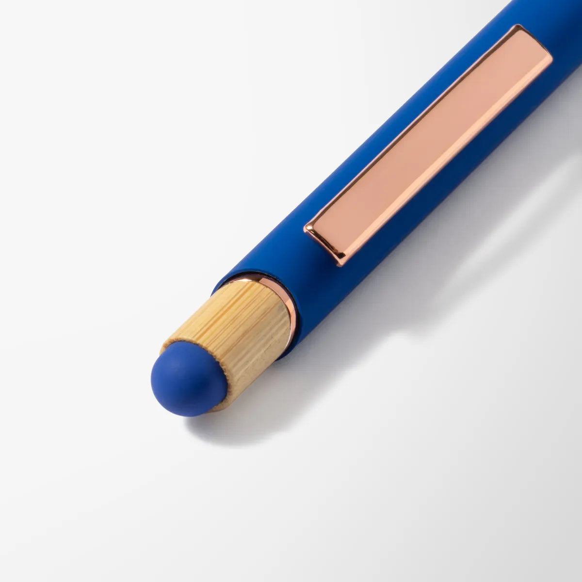 Full Color Recycled Soft Touch Portia Pen with Rose Gold Trim