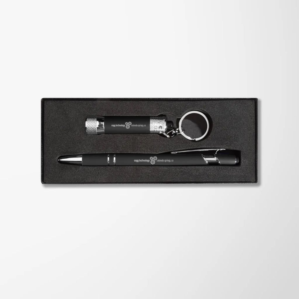 Engraved Alpha Pen & Flashlight Gift Set with Window Box