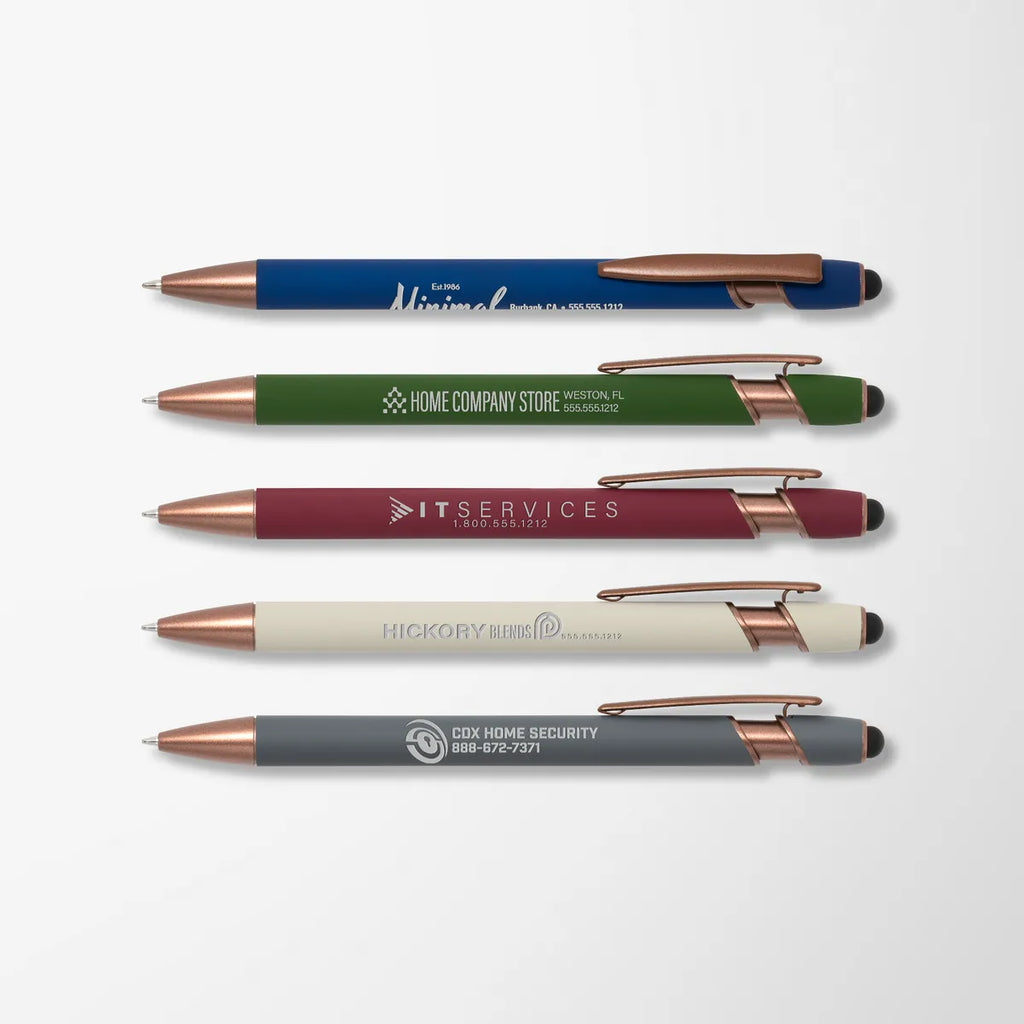 Alpha Soft Touch Stylus Pen with Bronze Trim