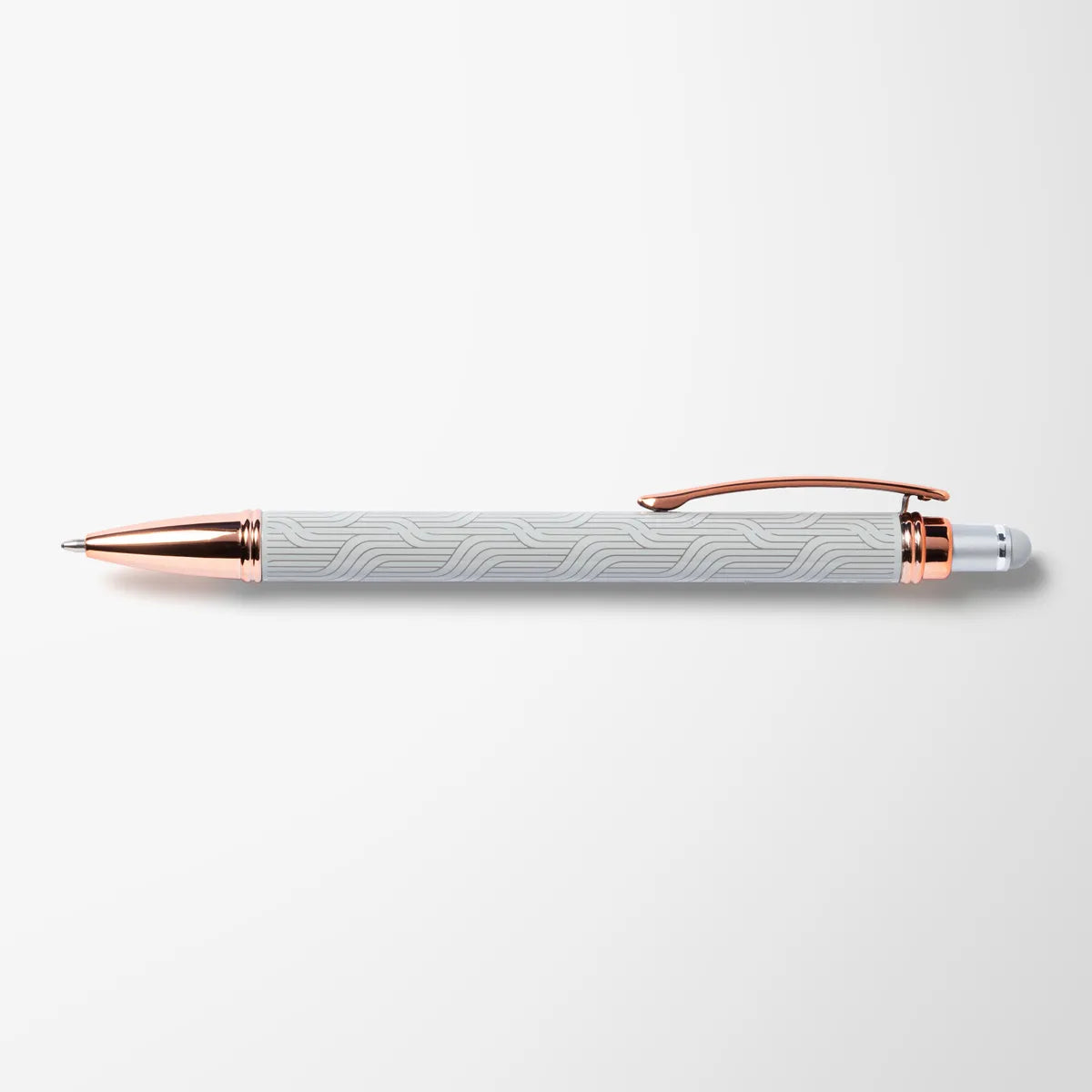 Engraved Deco Recycled Diamond Stylus Pen with Rose Gold Trim