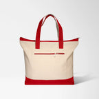 Zippered Cotton Boat Tote