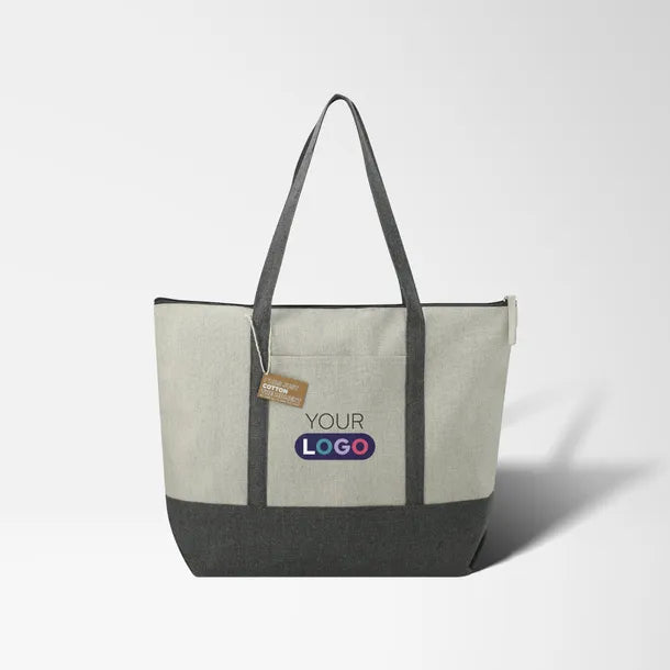 Full Color Repose 10 oz. Recycled Cotton Zippered Tote