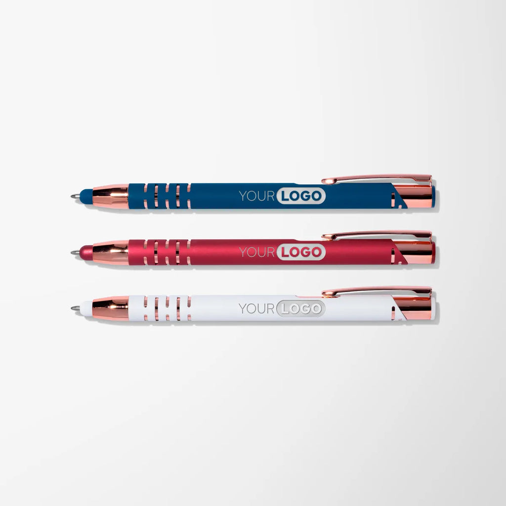 Engraved Paragon Stylus Pen with Rose Gold Grip Accents
