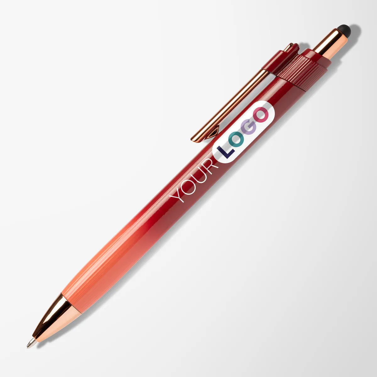Full Color Ombré Monroe Stylus Pen with Rose Gold Trim