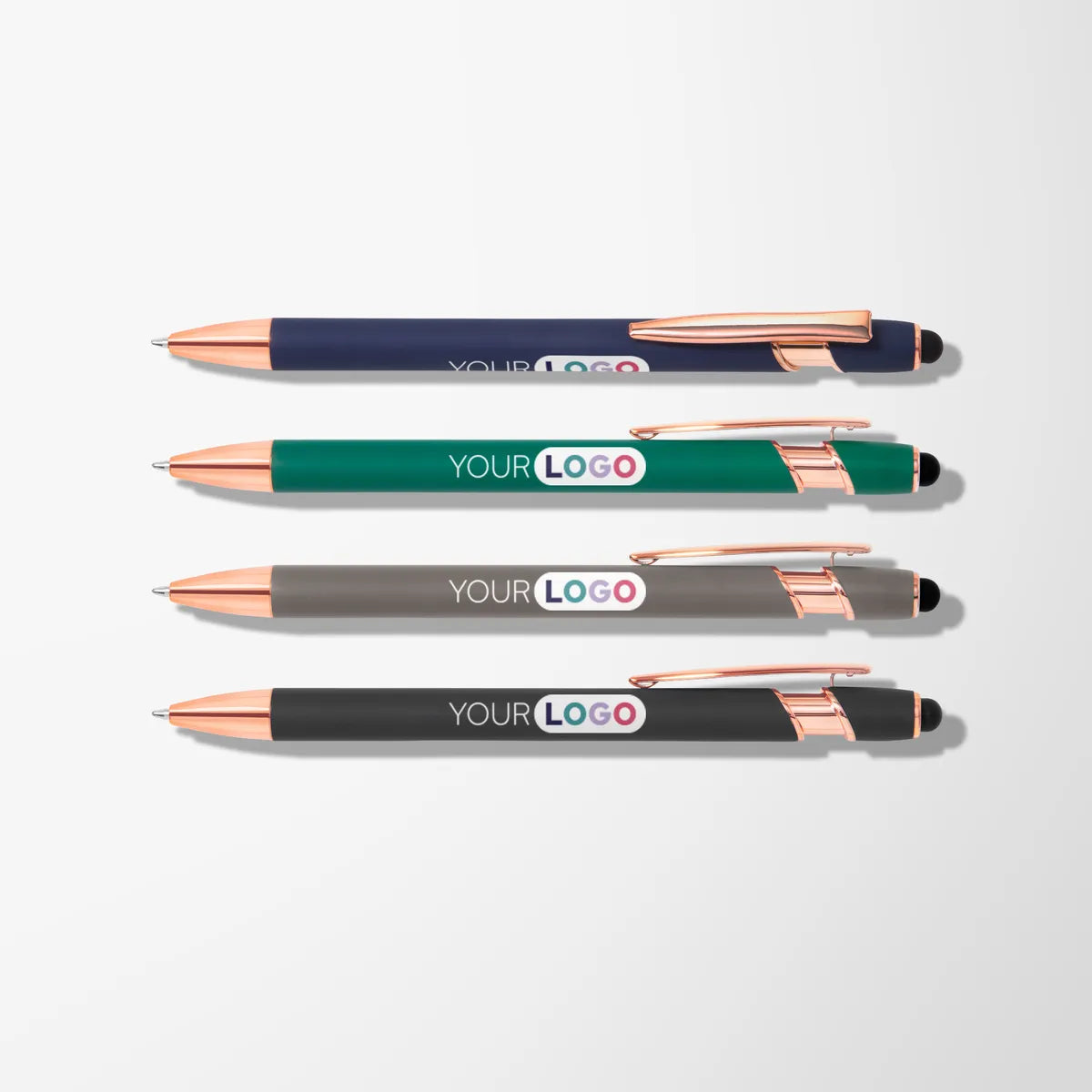 Full Color Alpha Stylus Pen with Rose Gold Trim