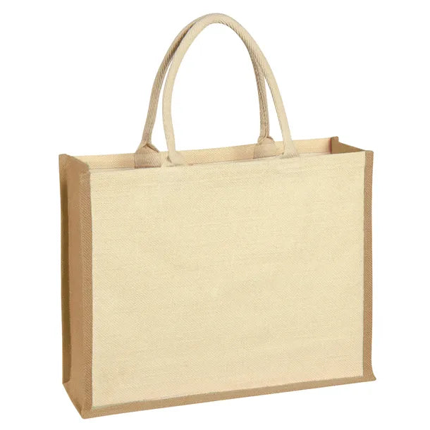 Jute Tote Bag with Front Pocket