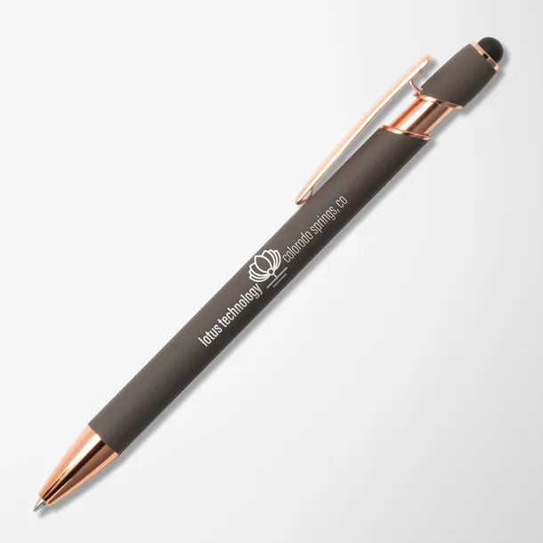Alpha Soft Touch Gel Pen with Rose Gold Trim