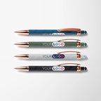 Full Color Deco Recycled Diamond Stylus Pen with Rose Gold Trim