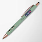 Full Color Textured Soft Touch Basilia Pen with Bronze Trim