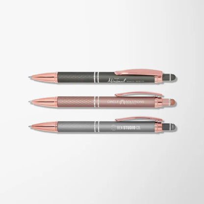 Mineral Soft Touch Diamond Stylus Pen with Rose Gold Trim