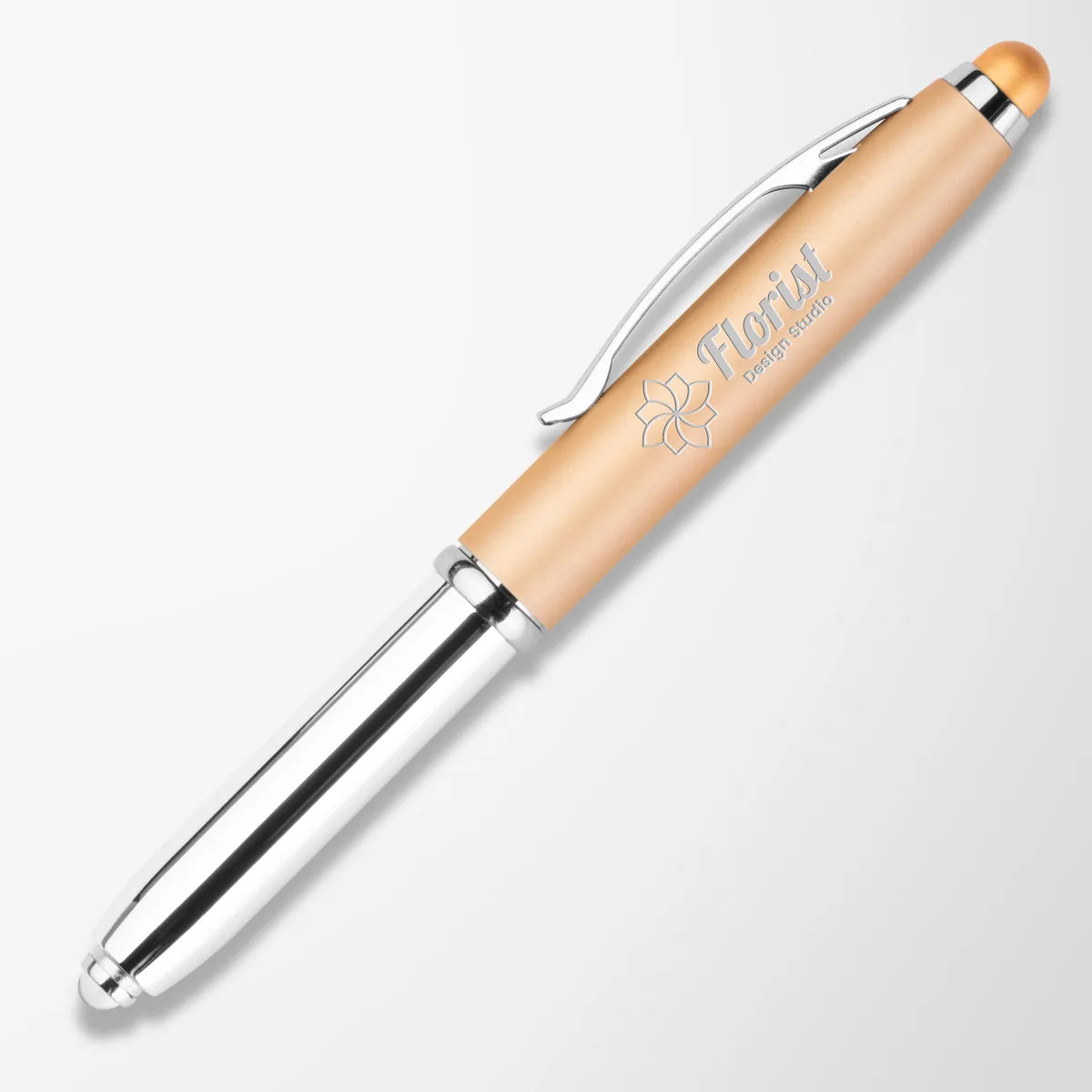 Engraved Mineral Light-Up Ace Stylus Pen