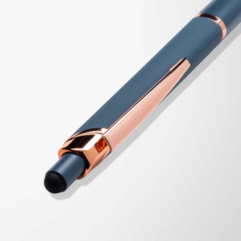 Engraved Mineral Triangle Viera Pen with Rose Gold Trim