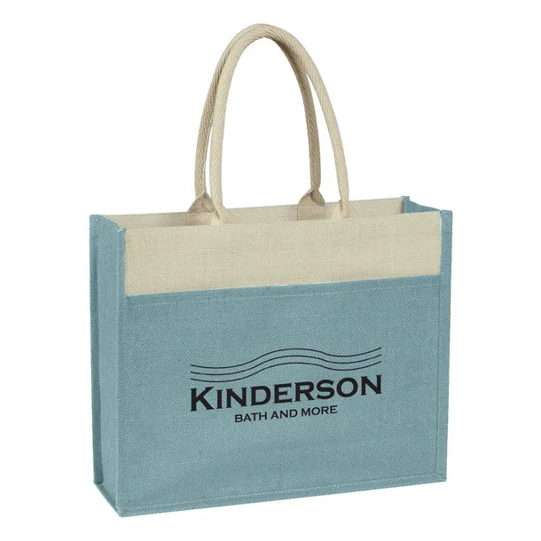 Jute Tote Bag with Front Pocket