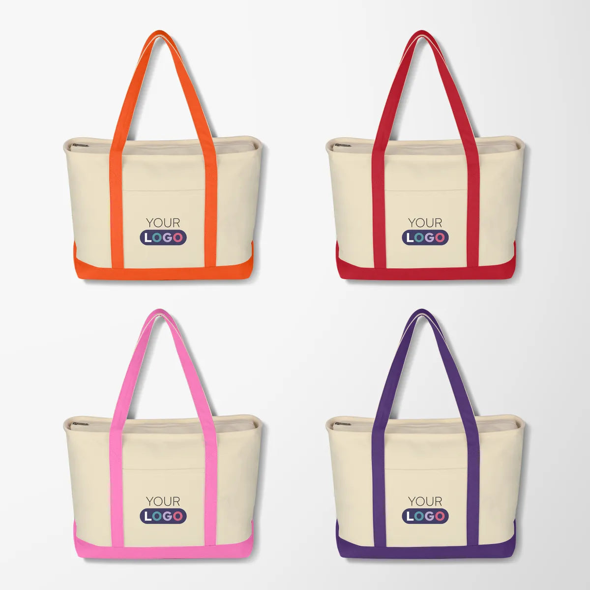 Full Color Large Lana 24 oz. Cotton Canvas Boat Tote