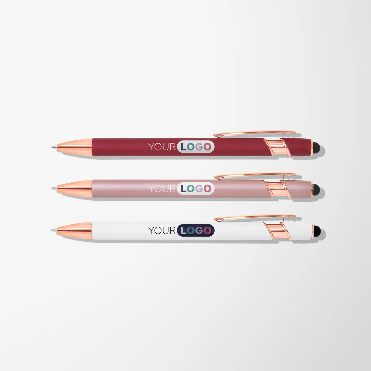 Full Color Alpha Stylus Pen with Rose Gold Trim