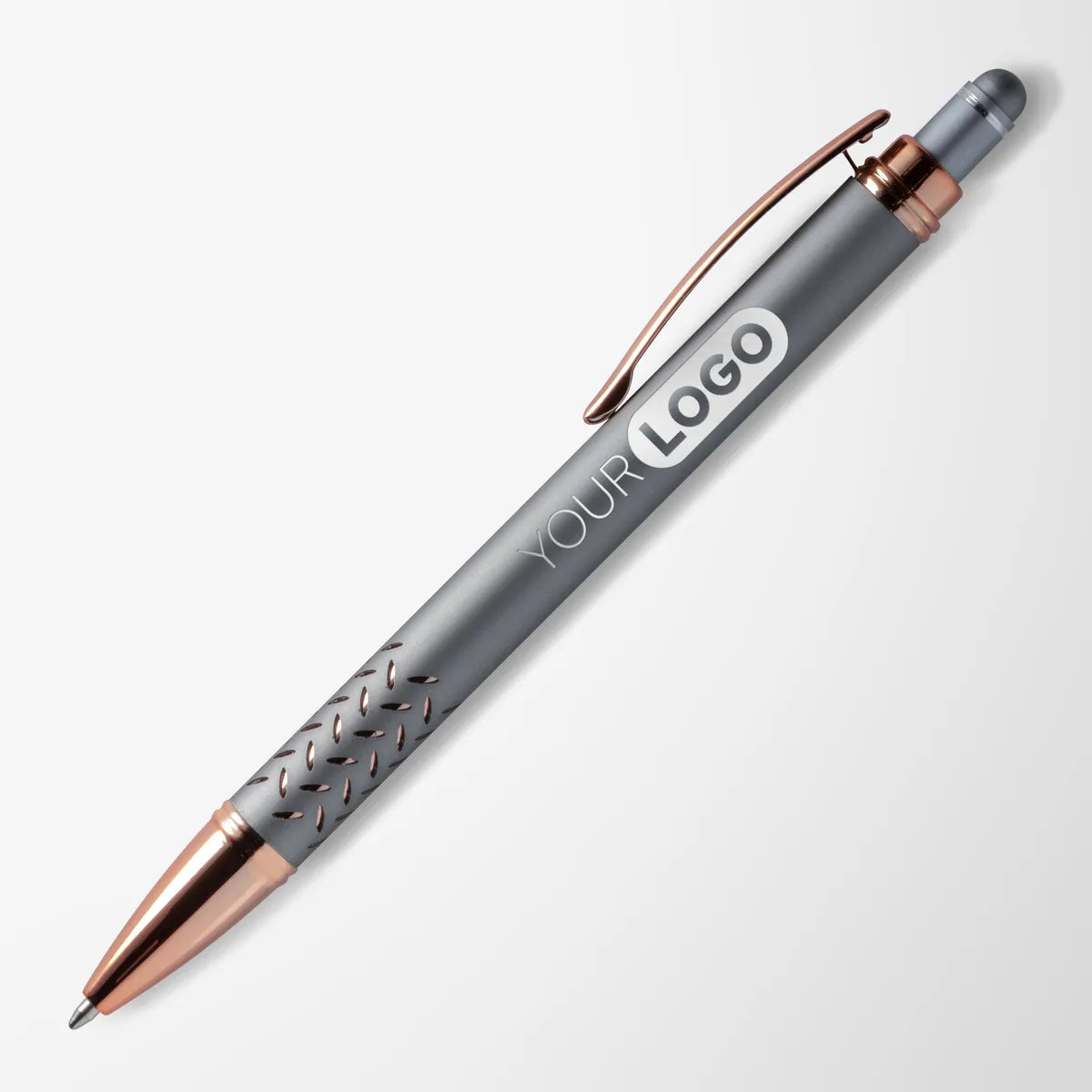Engraved Mineral Diamond Stylus Pen with Chevron Grip