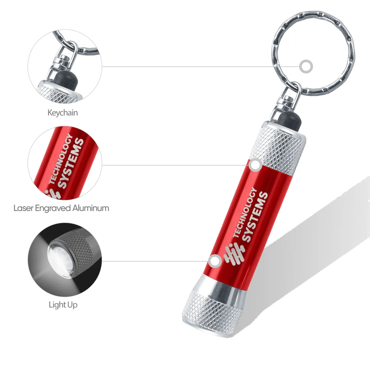 Engraved 3 LED Flashlight Keychain