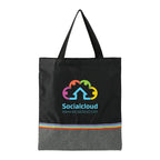 Full Color Bea Recycled Tote Bag with Rainbow Stripe