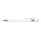 Full Color Inkjet White Alpha Soft Touch Metal Pen with Colored Stylus