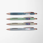 Full Color Textured Soft Touch Basilia Pen with Bronze Trim