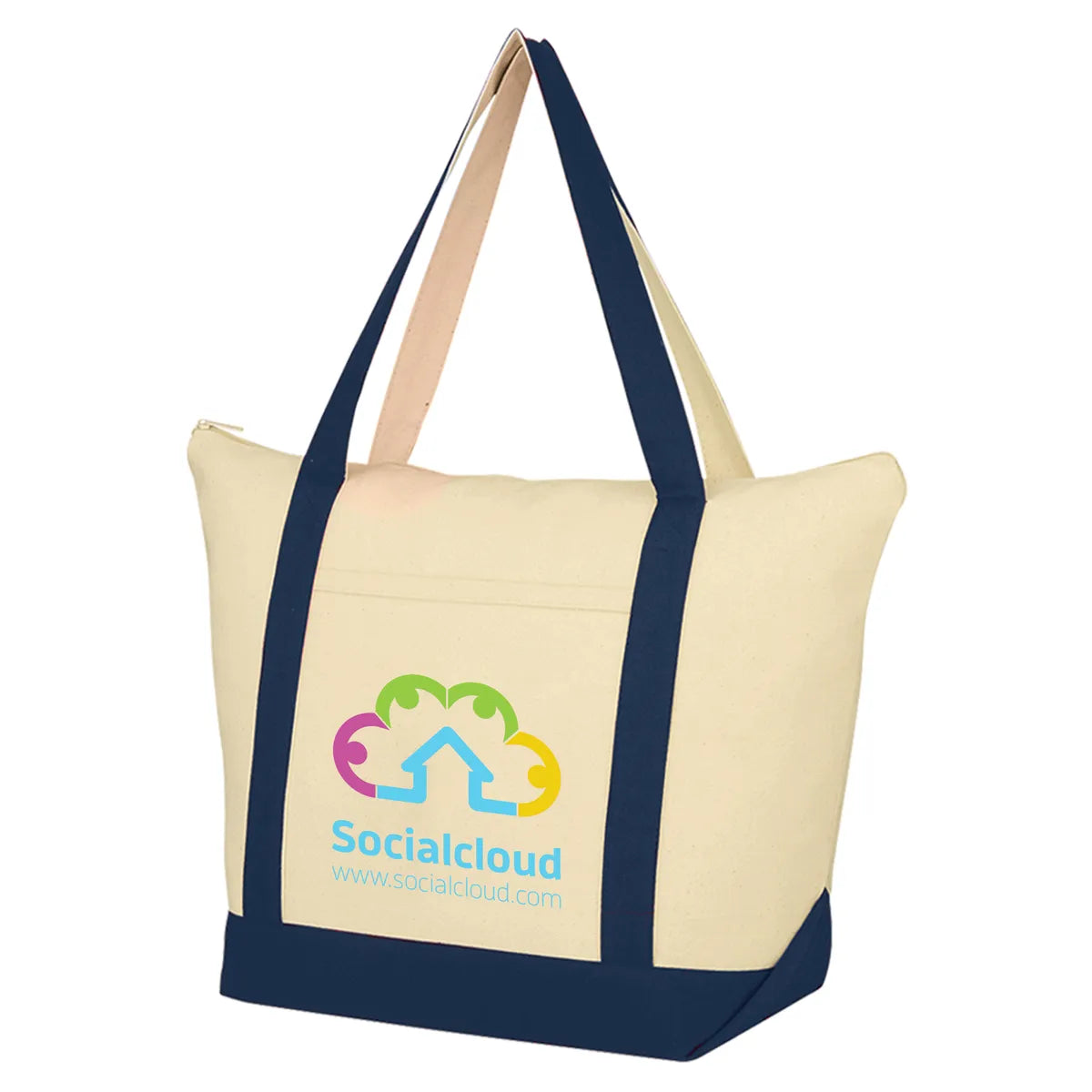 Full Color Folksy 12 oz. Cotton Canvas Tote Bag