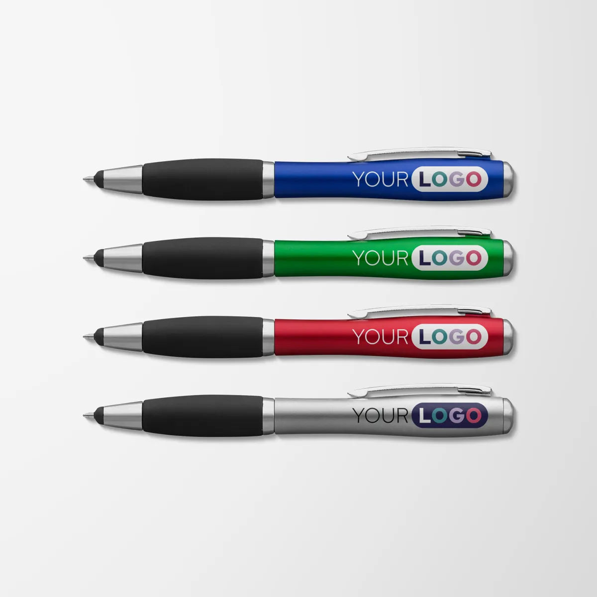Full Color Curvaceous Flashlight Stylus Pen