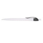 White Reggie Pen with Colored Trim and Wavy Clip