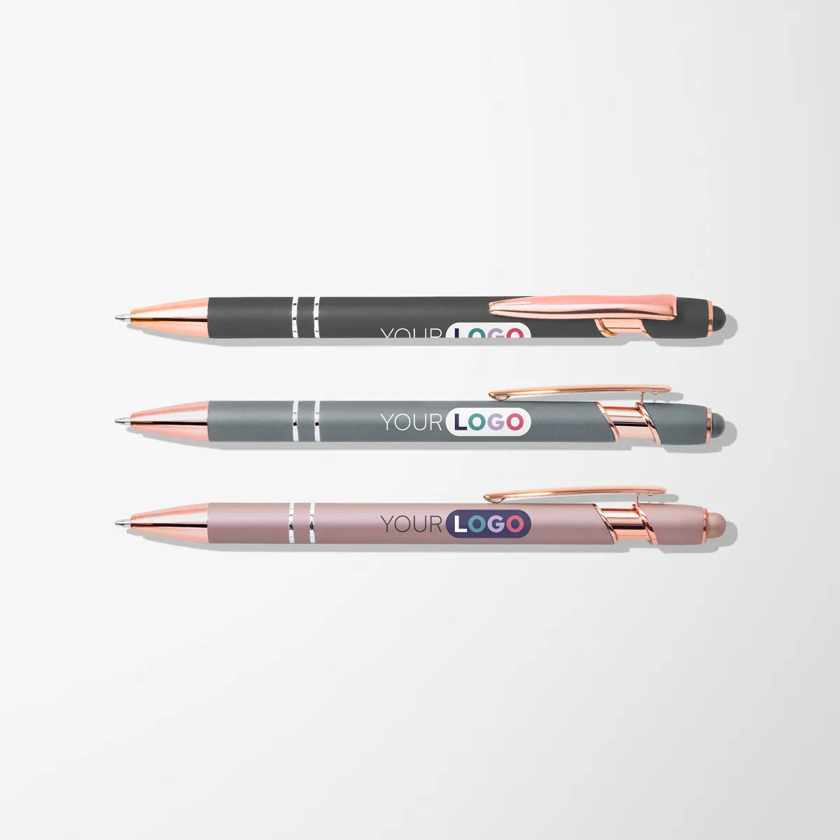 Full Color Mineral Alpha Pen with Rose Gold Trim