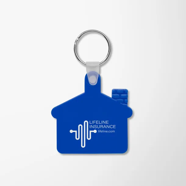 Soft Squeezable Key Tag - House