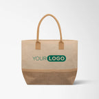 Wanderlust Laminated Jute & Canvas Tote