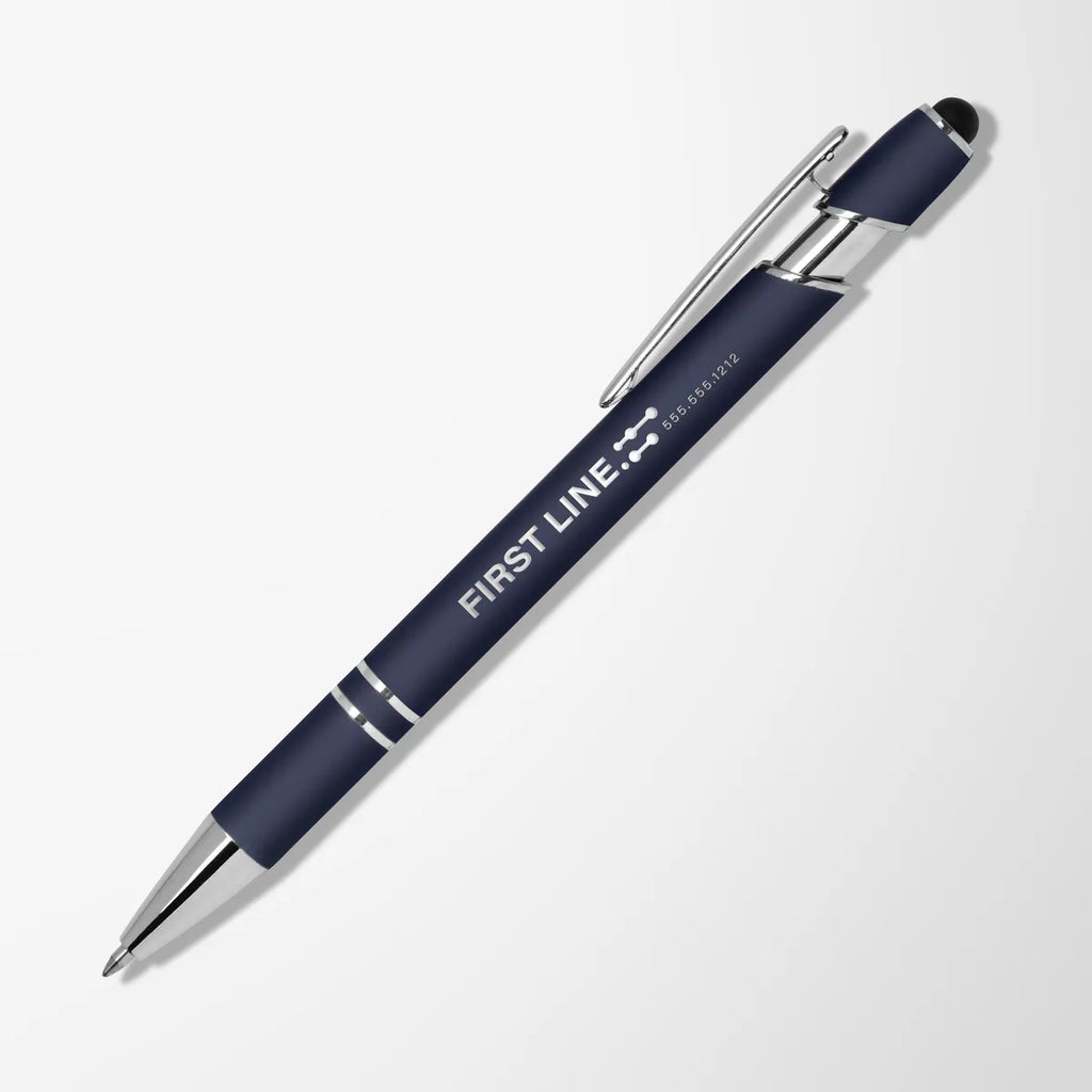 Engraved Alpha Soft Touch Gel Stylus Pen