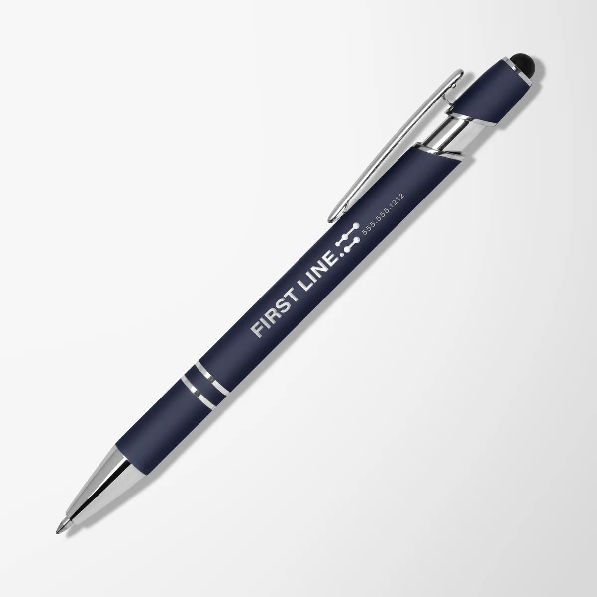 Engraved Alpha Soft Touch Gel Stylus Pen