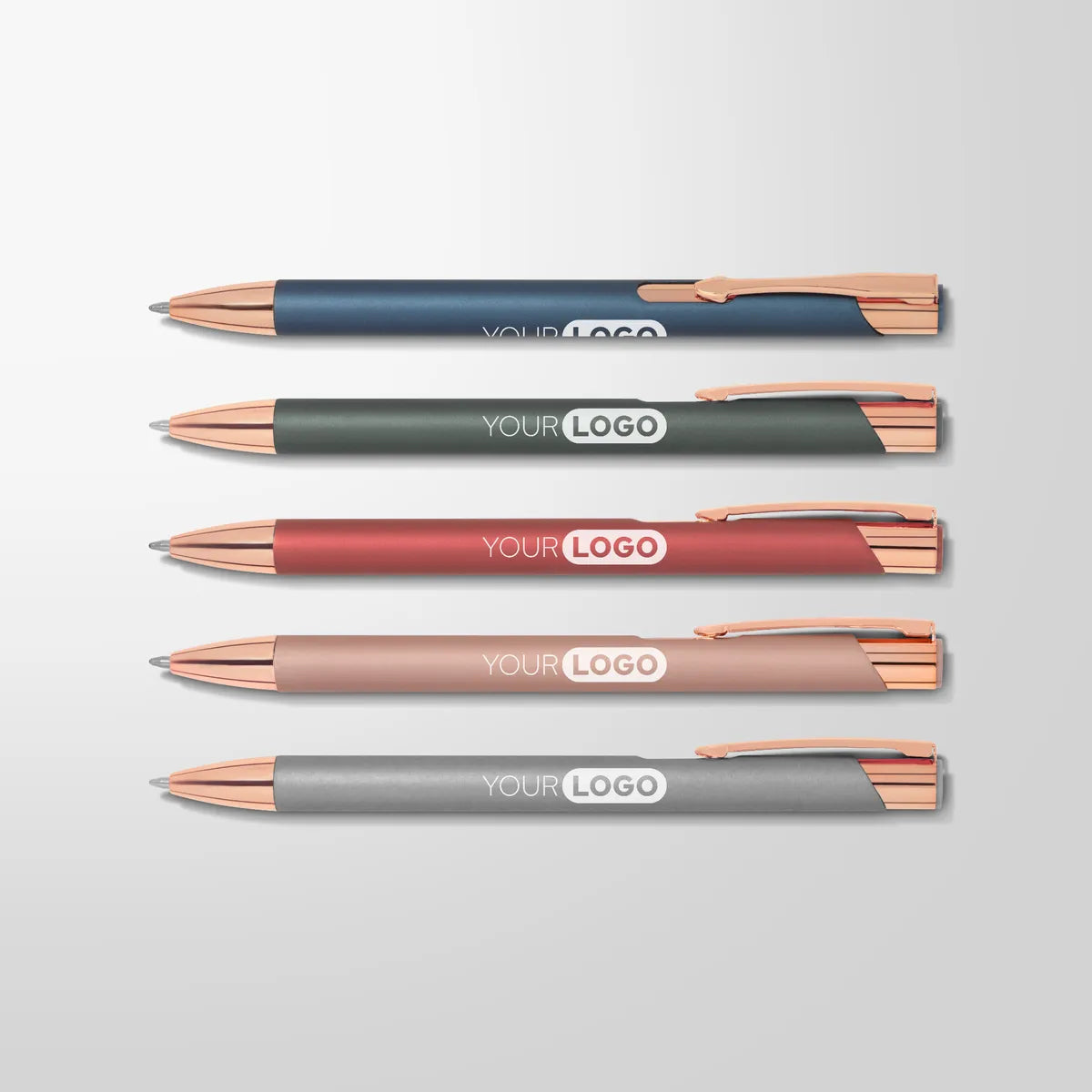 Engraved Soft Touch Paragon Pen with Rose Gold Trim
