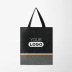 Bea Recycled Two-Tone Tote Bag with Rainbow Stripe