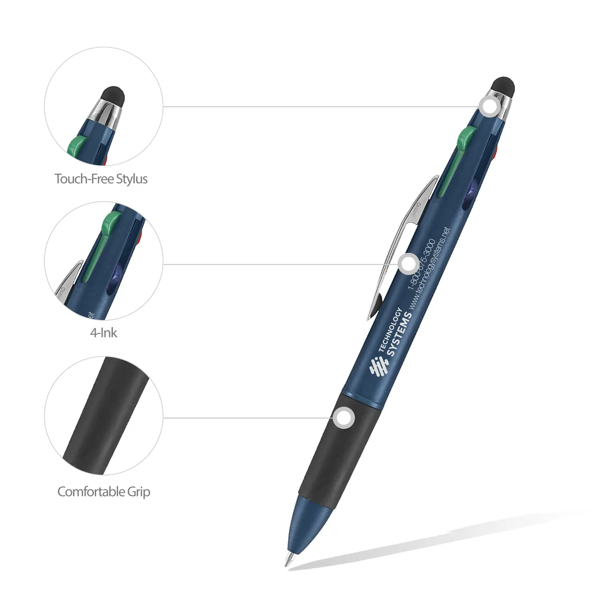 Metallic Lucina 4-Ink Stylus Pen