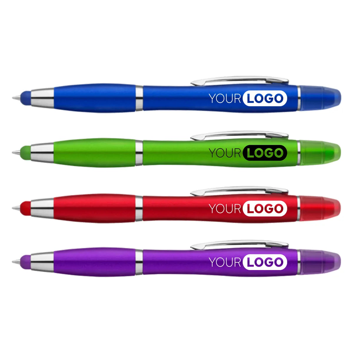 Curvaceous Metallic Stylus Pen/Highlighter