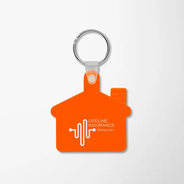 Soft Squeezable Key Tag - House