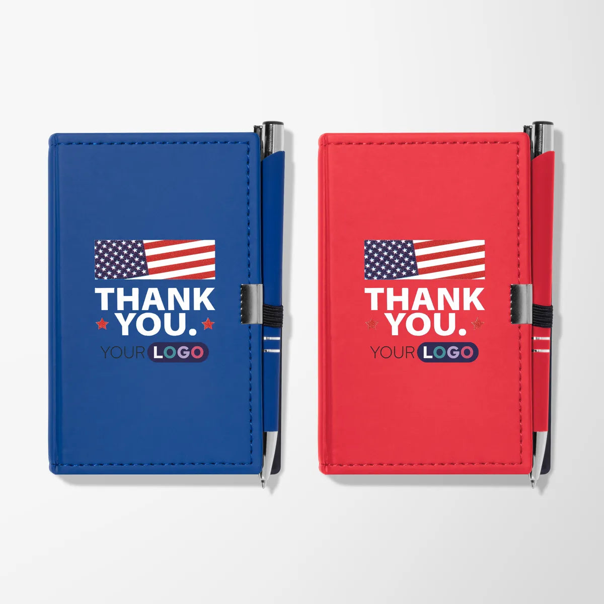 Full Color Patriotic "Thank You" Note Caddy & Pen