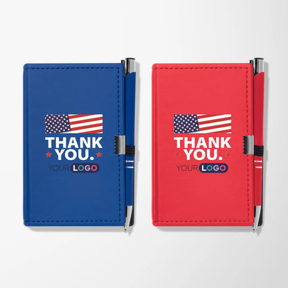 Full Color Patriotic "Thank You" Note Caddy & Pen