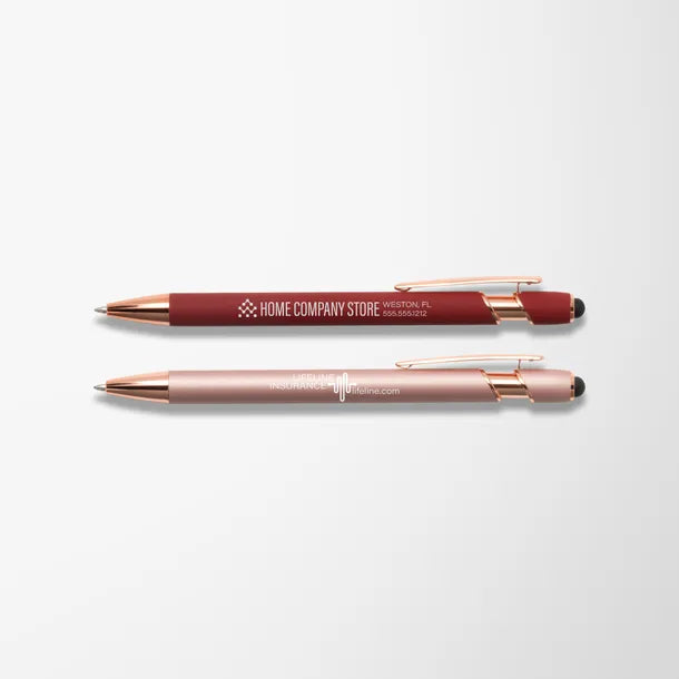 Alpha Soft Touch Gel Pen with Rose Gold Trim