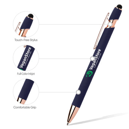 Full Color Alpha Stylus Pen with Rose Gold Trim