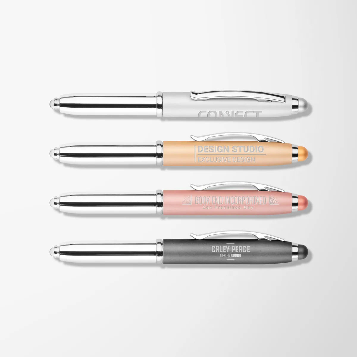 Engraved Mineral Light-Up Ace Stylus Pen