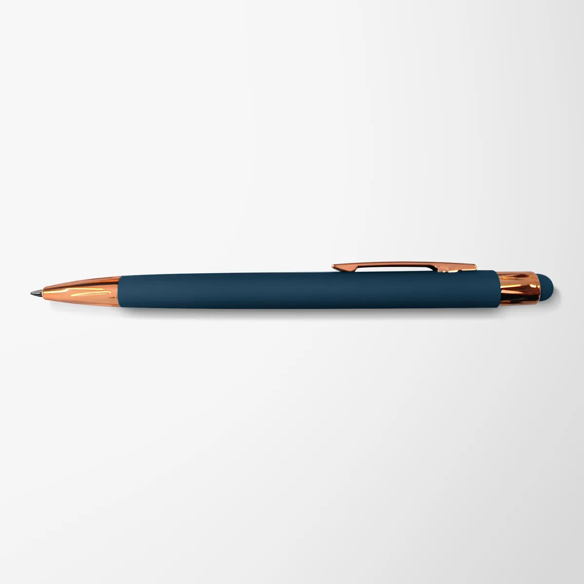 Full Color Soft Touch Joni Stylus Pen with Rose Gold Trim